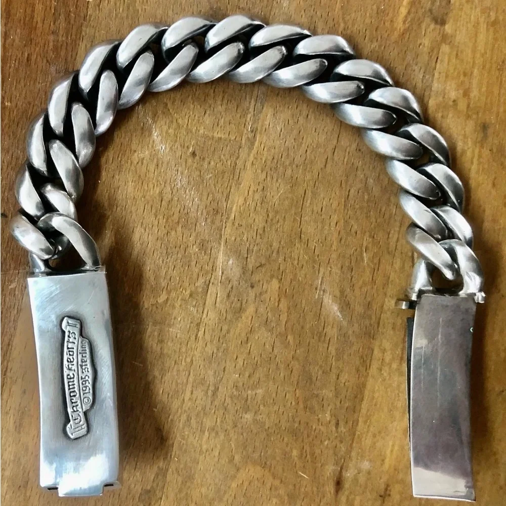Authentic Chrome Hearts Dagger ID Cuban Bracelet Sterling Silver - Picture 3 of 4